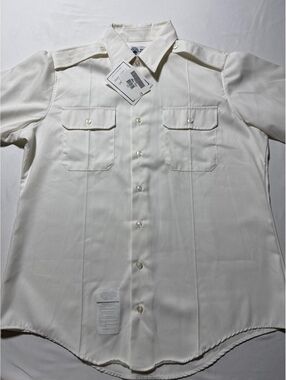 Vintage Defense Logistics Agency Garrison Collection White Dress Shirt 17R-C - '